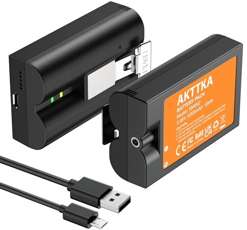 AKTTKA Batterie Rechargeable 2-Pack 5200mAh pour Ring Doorbell 2/3/3 Plus/4, Stick Up Cam (2e & 3e Gen), Spotlight Cam, Peephole Cam, Batteries de Remplacement Li-ION 3.65V avec Charge directe.