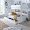 Oliver Triple Sleeper Storage Bunk Bed With Drawer Multiple Colours Single Bunk And Small Double Bunk (White)