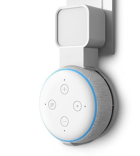 P5+ Halterung Wandhalterung Ständer für Dot (3. Gen.), Eine Platzsparende Lösung für Smart Home Lautsprecher, Platzsparend, Keine Unordentlichen Drähte, Verstecktes Kabel(Weiß)