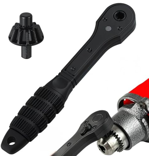 Chiave a cricchetto 2 in 1 per mandrino a cricchetto, chiave universale a doppia testa, strumenti di ricambio per trapano, mandrino 2 in 1, chiave a cricchetto, compatibile con la maggior parte dei