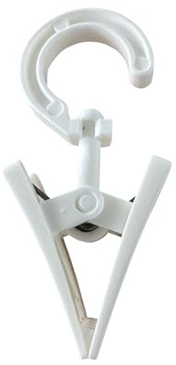 rewagi 10 mollette girevoli per tende – bianco – occhiello Ø 10 mm – lunghezza 40 mm – larghezza 18 mm – plastica – clip per tende e clip per tende – Made in Germany