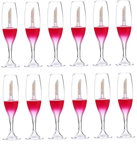LIFKOME 12pièces Verres à Vin Lot De Vides Plastique Pour Échantillons Et Contenants De Cosmétiques Rouge à Lèvres Et Gloss à Lèvres