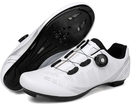 Mateju Chaussure Vélo Route Hommes, 36-47 EU Chaussures Vélo SPD de Course avec Crampons Antidérapants Chaussures de Cyclisme Homme Respirantes Unisexes