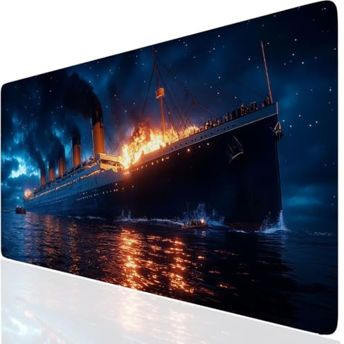 Mousepad XXL Gaming Mauspad 1000x500x3mm Boot, Blau Mauspad Large Size Verbessert Präzision und Geschwindigkeit, Mouse Pad Wasserdicht Rutschfest Gummiunterseite, Desk Mat für Laptop Office DE-7900