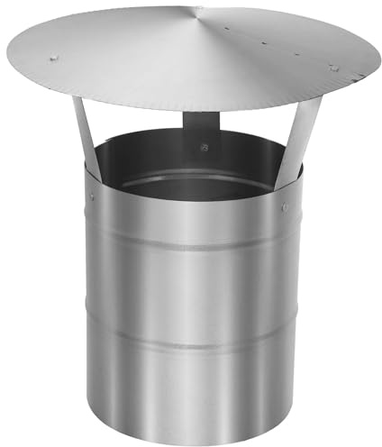 KOTARBAU® Comignolo Antivento - Comignolo Canna Fumaria - Acciaio Inox - ø 180 mm - Argento - Terminale Canna Fumaria - Antivento Antipioggia - Fumaiolo Stufa a Pellet