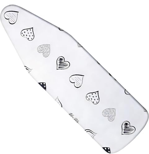 Rhinenet Ironing Board Cover with Extra Thick Padding Drawstring 140x50 cm | Tightening with Thick 6 mm Felt Padding Easy Fit Scorch Resistant Printed Size Up to 55x19 inch