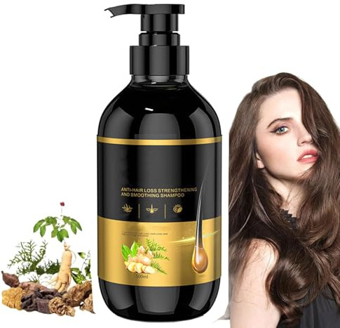Anti-Hair Loss Shampoo, Japanese Ginseng & Ginger Plant Extract, Multi-Purpose Volumizing, Anti-Thinning Strengthening And Smoothing Shampoo, Suitable For All Hair Types