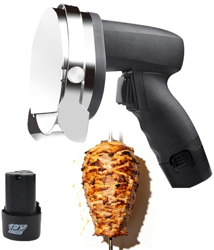 KRYANFEN Electric Knife Carving for Meat Kebab Maker 80W Power 4000RPM Speed 60kg/h Capacity SUS304 Stainless Steel for Shawarma Restaurants Electric Meat Slicer