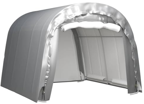Ordellia Lagerzelt 300 x 300 x 240 cm Stahl Rahmen grau PE wasserabweisend UV-beständig, mit 8 Zurrgurten und 4 Sturmankern, für Geräteaufbewahrung im Außenbereich