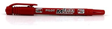 Pilot Twin Fineliner rot, 1Stück - Marker (rot, fein, rot, Kunststoff, 1 Stück)