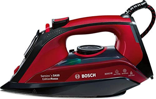 Bosch TDA503001P - Ferro da stiro a vapore 3000W Nero/Rosso