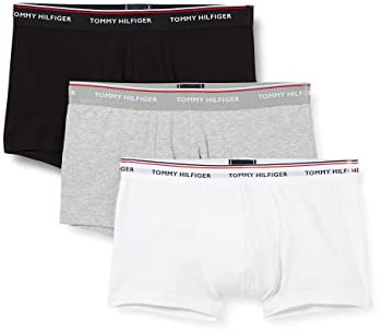 Tommy Hilfiger Herren Boxershorts Low Rise Trunks aus Baumwolle, Mehrfarbig (Black/Grey Heather/White), S