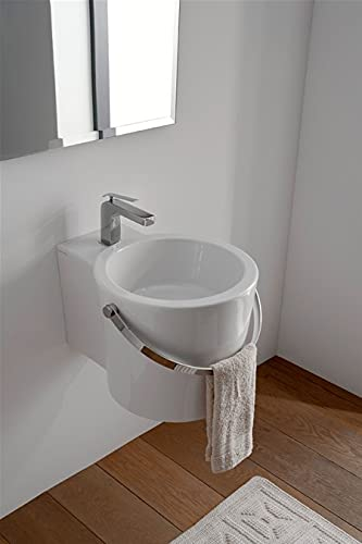 SCARABEO Bucket 40R Waschtisch, freistehend oder hängend, Weiß