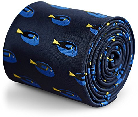 Frederick Thomas Navy Blue Tie with Finding Dory Fish Design