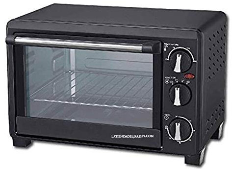 Forno elettrico 1200 W, 18 litri, Acciaio Inox, Nero, temperatura regolabile 100 – 230ºc