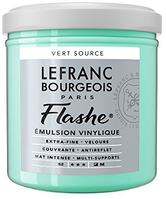 Lefranc Bourgeois Flashe 300651 - Pittura acrilica e vinile, altamente pigmentata, elastica, resistente alla luce, resistente all'invecchiamento, opaca, per interni ed esterni, vaso da 125 ml, verde