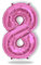 FUNXGO Palloncino Numero 8 rosa - Gigante Palloncini Compleanno 8 Anni - Vola con l'Elio - Feste Decorazione di Compleanno Palloncino 8 rosa