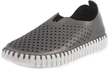 ILSE JACOBSEN Womens TULIP3576 Flat,Gunmetal,37 EU