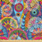 ABAKUHAUS Blumen Gewebe als Meterware, Hippie Aztec Tribal Boho, Dicht Gewebter Stoff zum Nähen Polster Wohnaccessoires, 3M (148x300cm), Rosa Gelb