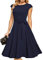 DRESSTELLS Women's Cocktail Dress, Summer Formal Wedding Guest Dress, Modest Graduation Prom Dress, Vintage Tea Party Casual Dress 2024 Navy S
