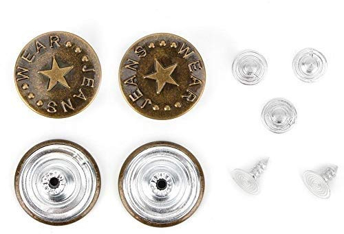 HEEPDD Boutons de Jeans, 10pcs Populaire délicat 20 mm Fermoir Jean Vintage avec Rivets pour Manteau de Jeans vêtements Pantalons Ceintures Veste(# 13)