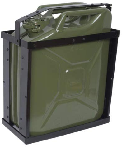 ASC - 20L Green Jerry Can with Sturdy Metal Frame & Pre-Drilled Mounting Holes - for Fuel, Petrol, Diesel - Heavy Duty Metal with Triple Handle and Locking Cap