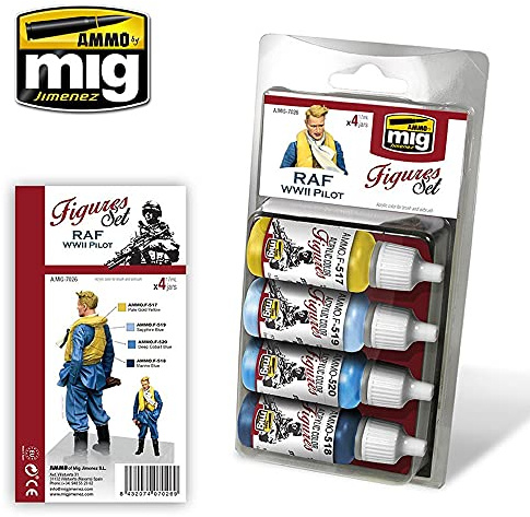 Ammo by Mig - RAF WWII Pilot Uniforms (Figures) Acrylic Paint Set # MIG-7026