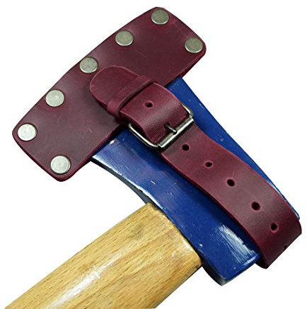 Hide & Drink, Lumberjack Hatchet Sheath, Rustic Case with Adjustable Strap, Protector Holster, Full Grain Leather, Handmade, Sangria