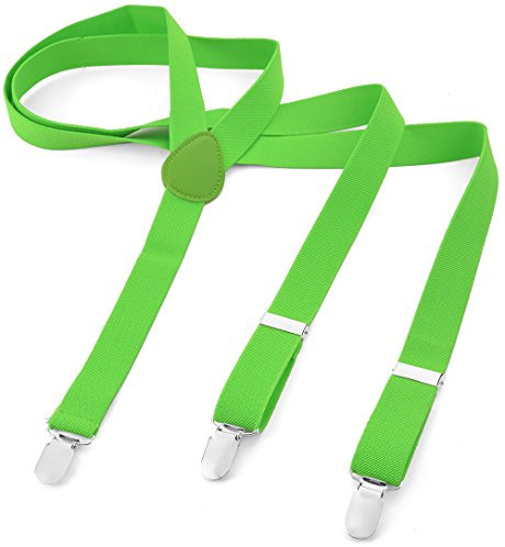 Miobo Long Hosenträger Herren Damen Hosen Träger Y Form Style 3er Clips elastisch Schmal Unifarbe
