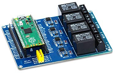sb components Raspberry Pi Pico Board with Raspberry Pi Pico Relay Board, Multi-purpose Relay Board Control up to 4 Appliances Raspberry Pi Pico Kit