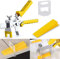 LATERN Fliesen Nivelliersystem Kit, 300 Stk 1,6mm Fliesen Abstandshalter Clips + 100 Stk Wiederverwendbare Keile + Nivellierzange –Fliesen Werkzeug Set Für Die Installation Von Boden- Und Wandfliesen