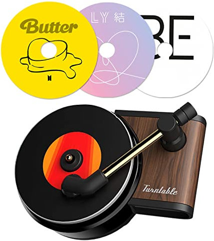 BTSS - Difusor de fragancia de aromaterapia con clip de ventilación de coche, ambientador de aire, tocadiscos de coche, diseño de tocadiscos (rosa, 3 unidades)