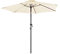 Ondis24 Strandschirm 2,3 Meter Sonnenschutz Sonnenschirm 230 cm rund mit Kurbel, Knick-Gelenk, UV 50, zweifarbig, 38mm Standrohr (Beige)