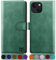 SUANPOT for iPhone 14 6.1 inch case with [Credit Card Holder][RFID Blocking],PU Leather Flip Book Protective Cover Women Men for Apple 14 Phone case Sea Green