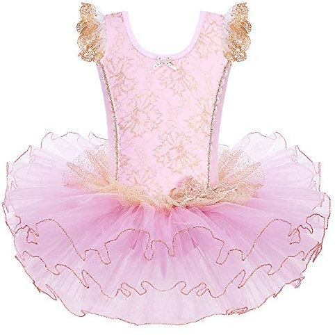 HUAANIUE Mädchen Kinder ärmellos Ballettrock Kinder Mädchen Ballett Sweatshirt mit Tüll Rock 3-7 Jahre (B156-Rosa, 3-4 Jahre)