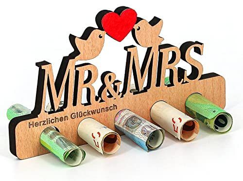 Giftota - Originelle Geburtstag Geldgeschenk Holz - Geldgeschenk für Mr & Mrs - Paare Geschenk - Geschenke aus Holz - Geschenke Geldgeschenk für Freunde, Familie, Liebhaber