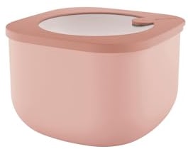 Guzzini - Kitchen Active Design, STORE&MORE BIO, Contenitore Ermetico Alto per Frigo/Freezer/Microonde (M) - Rosa Fiori di Pesco, 16 x16 x h10,7 cm | 1550cc - 170723251