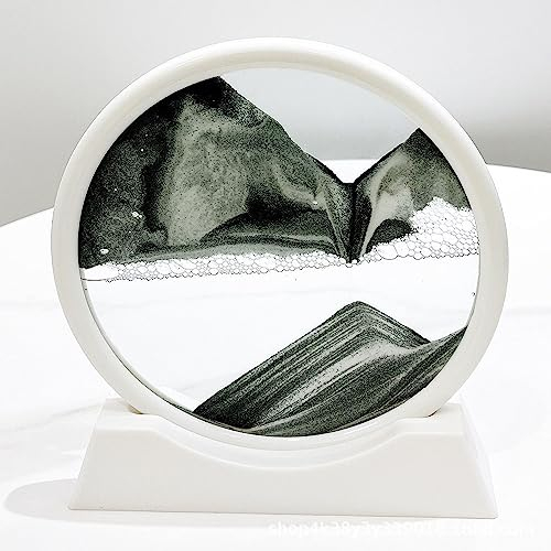 RCQD Sablier Decoratif Cadre Sable Mouvant 3D art du sable en mouvement Peinture de Sable Qui Coule Convient pour Kits de Sable pour Enfants Cadeaux (Noir,7)