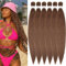 YDDM Pre Stretched Braiding Hair Extensions 32 Zoll 6packs Braids Extensions Kunsthaar Braids Braun Haarverlängerung Kunsthaar Zum Einflechten Extension Für Braids Jumbo Braids Haare(32 Zoll, 30#)