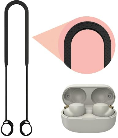 THLMT Auricular Cordón Compatible para Sony WF-1000XM4, Silicona Auriculares Inalámbricos Cuello Cuerda Auriculares Correa Auriculares Cable de alambre Neckband Cordón (sólo cordón) (negro)