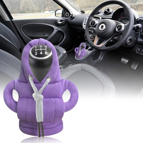 SXCCNW Auto Schaltknauf Abdeckung, Schaltknauf Abdeckung, Schaltknauf überzug Schaltknauf Hoodie Abdeckung Car Shifter Hoodie für Auto Schalthebel Dekoration 15 x 13 cm Helles Lila