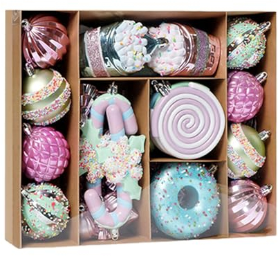 Weihnachtsbaumschmuck-Set, Weihnachtsbeschichtung bemalte hängende Dekoration, Weihnachtsdekorationen galvanisierte bemalte Weihnachtskugel, für Urlaubsparty Weihnachtsbaumschmuck (48PCS)