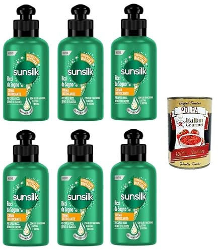 6x Sunsilk,Crema Districante Ricci Da Sogno Dream Curl Entwirrungscreme 200ml+ Italian Gourmet polpa 400g