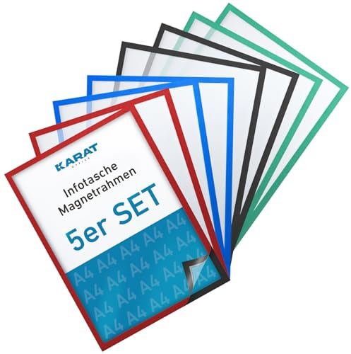 KARAT - Lote de 5 marcos magnéticos DIN A4 para dibujos de niños, maletín para fotos, ofertas (dimensiones exteriores)