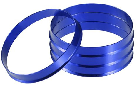 A ABSOPRO Anillos Centradores de Buje para Automóvil OD 72.6mm A ID 71.1mm Anillos Centradores de Buje Espaciador de Centro de Rueda de Aleación de Aluminio Azul (Juego de 4)