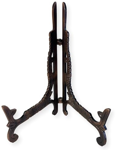 Large 10 inch Metal Easel Antique Copper Finish | Plate holder | Display stand | Metal Frame Holders for Photo Pictures Decorative Plate Dish | 25cm (H) x 15cm (Deep) | Picture Easel |Wedding tables