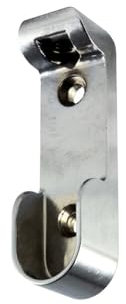 Supporto Asta Armadio, Set Reggitubo Laterale Asta Appendiabiti Ovale - Ganci Appendiabiti - Kit 2 pezzi avvitare ai lati interni dell’armadio o alla mensola superiore (Zama Cromata - Altezza 64mm)