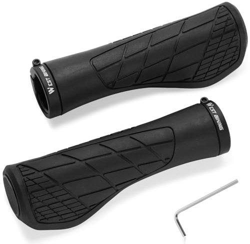 Nutmanel Fahrradgriffe Ergonomisch, 1 Paar 22,2 mm Fahrrad Lenker Griffe, Rutschfester, Lenkergriffe Lock-On Design, Bike Lenker Griffe Universal für MTB Trekkingrad Cityrad Rennrad E-Bike BMX Faltrad