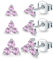MASOP Ohrstecker Silber 925 Set, 3 Paar Klein AAA Pink Zirkonia Stein Rosa Ohrringe Stecker 3/4/5mm Schmuck Geschenke für Frauen Damen Mädchen