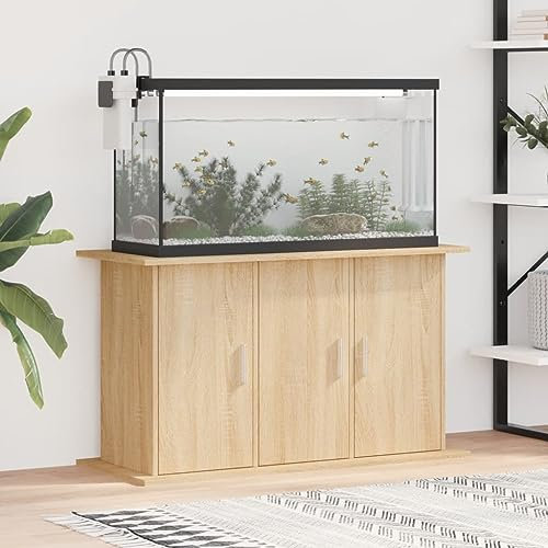Rantry Aquariumständer Aquarium Unterschrank Aquarien Schrank, Aquarium Tisch mit Stabiler Oberplatte, Aquariumschrank für Sicheren Stand Sonoma-Eiche 101x41x58 cm Holzwerkstoff